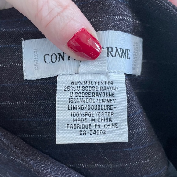 Vintage Y2K Mini skirt Corpcore Pinstripe Charcoal Gray Light blue Academia 12 - Picture 4 of 8